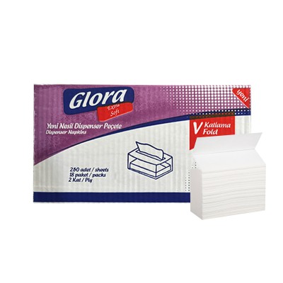 V KAT DİSPENSER PEÇETE 250'Lİ  GLORA (18 PAKET)