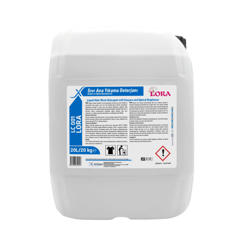 LC 001 LORA SIVI ANA YIKAMA DETERJANI - ENZİM VE OPTİK BEYAZLATICILI 20L (20 kg) LC 001 LORA SIVI ANA YIKAMA DETERJANI - ENZİM VE OPTİK BEYAZLATICILI 20L (20 kg)