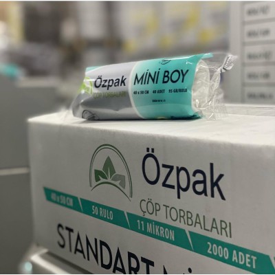 ÇÖP TORBASI MİNİ BOY 40*45 CM 2000'Lİ ŞEFFAF 